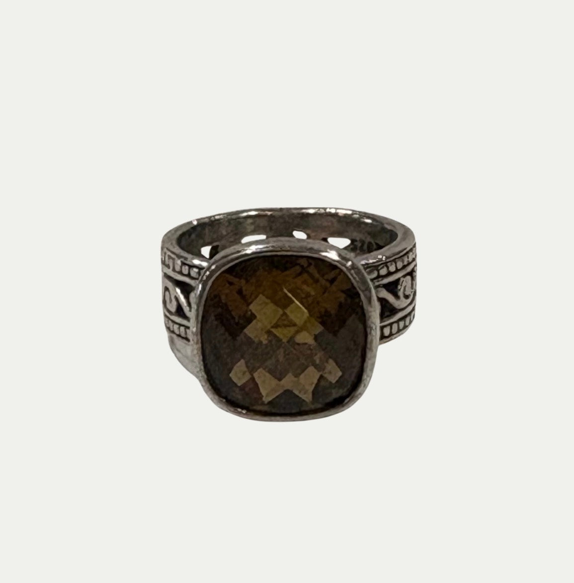 Vintage Sterling Silver And Topaz Ring