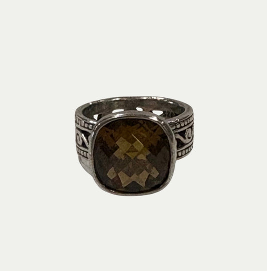 Vintage Sterling Silver And Topaz Ring