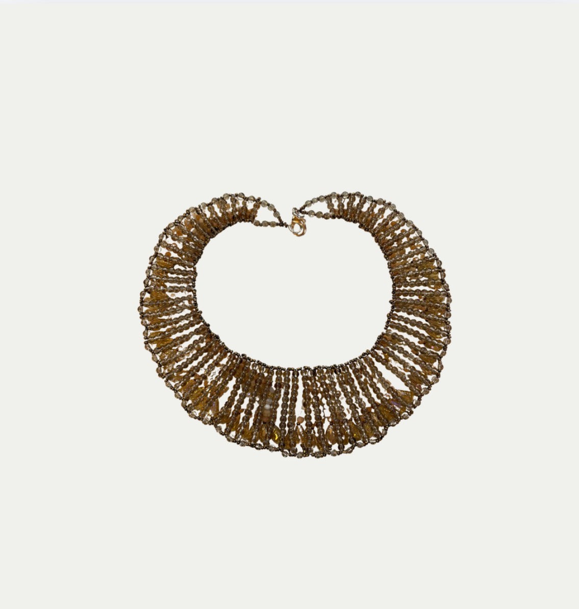 Hand Beaded Pink Bib Necklace