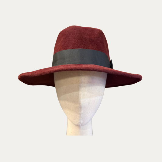 Vintage Maggie Vall Burgundy Felt Hat
