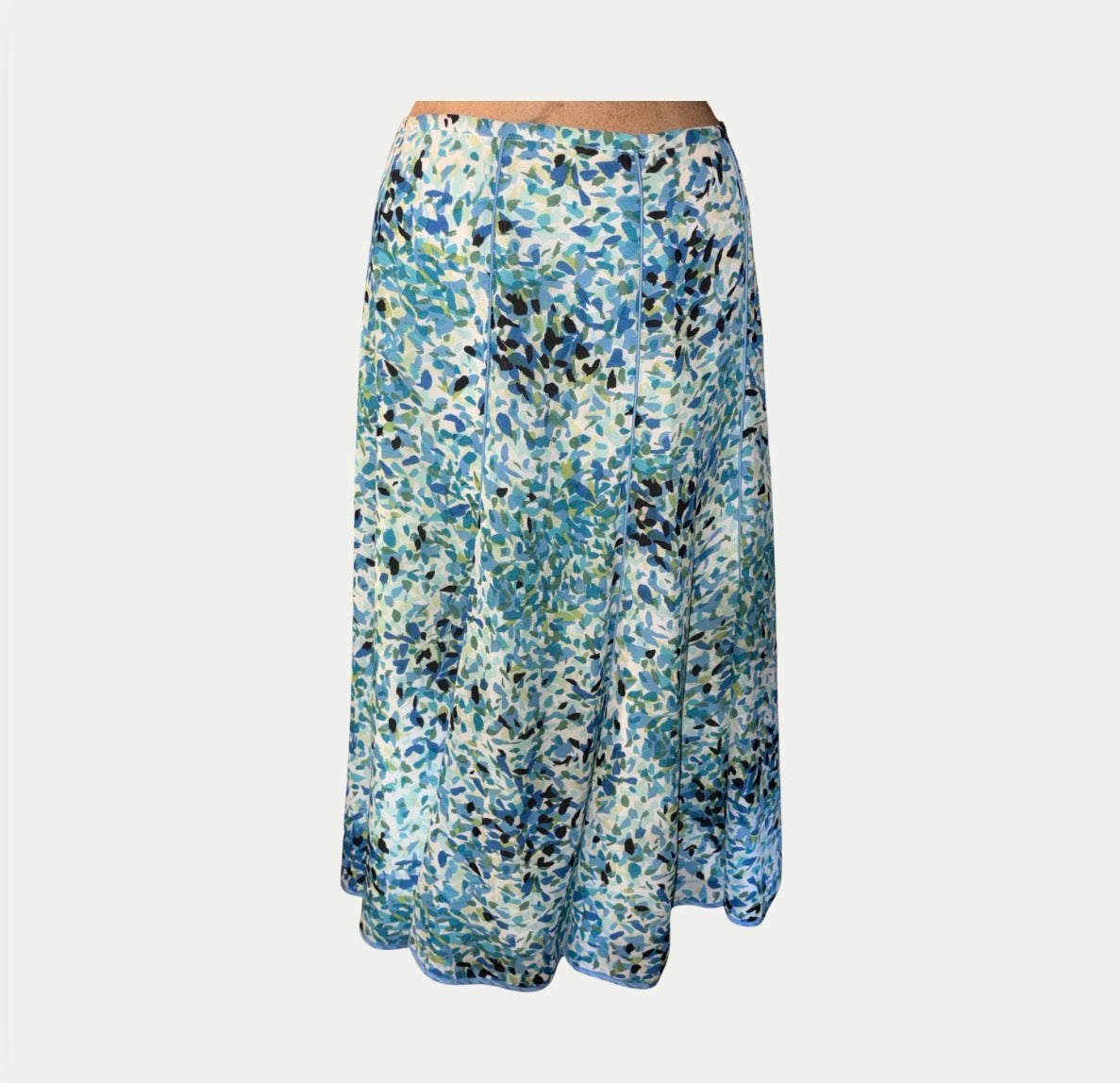 Vintage Blue And Green Flowy Skirt (Size M)