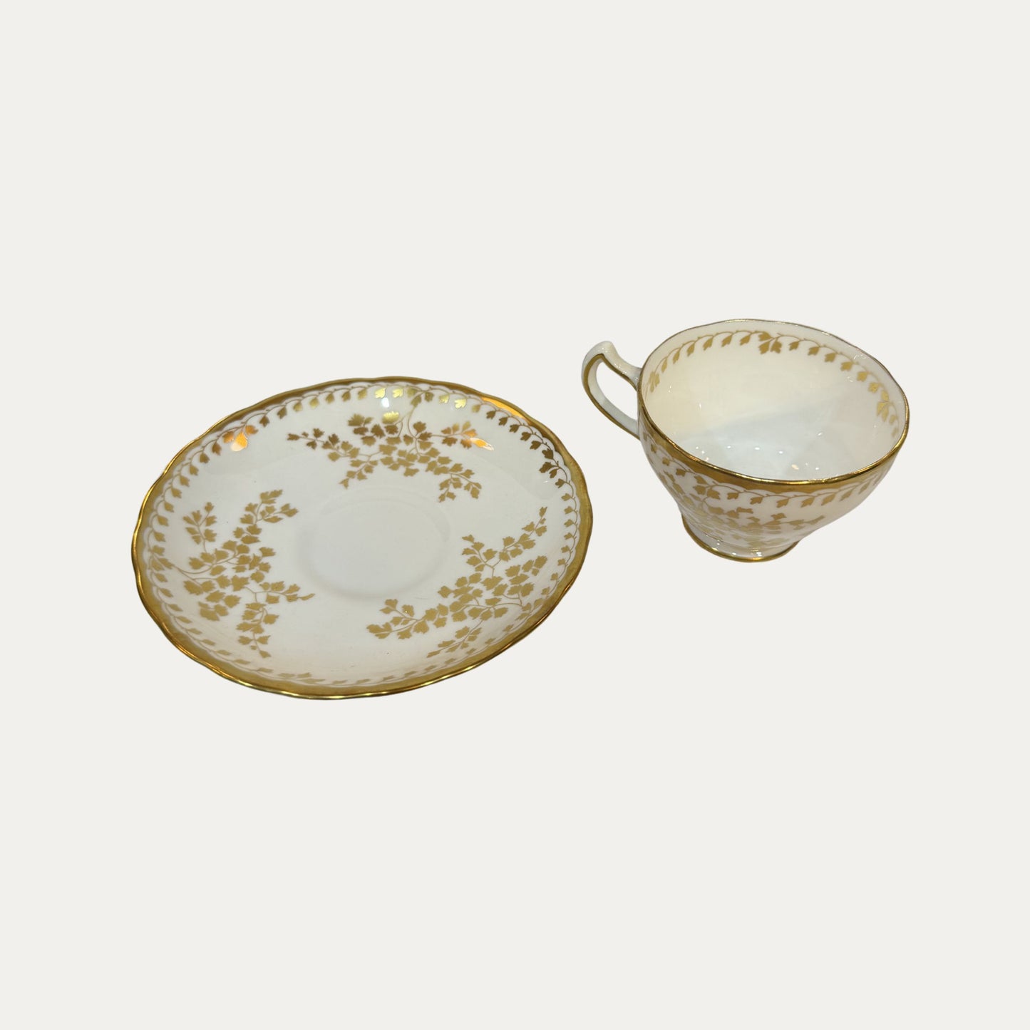 Antique 19th Century Gold Patterned Demitasse Cups Set of Six (6) Royal Chelsea