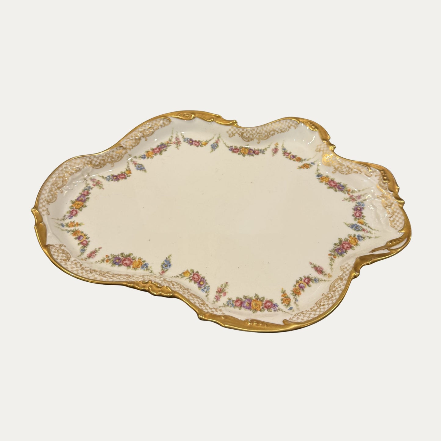 Antique French Vanity Set (Tray, Jar, Pillbox)