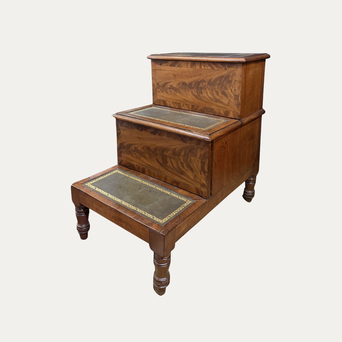 Antique Mahogany Leather Steps