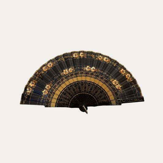 Antique 1920s Chinoiserie Laquer Fan
