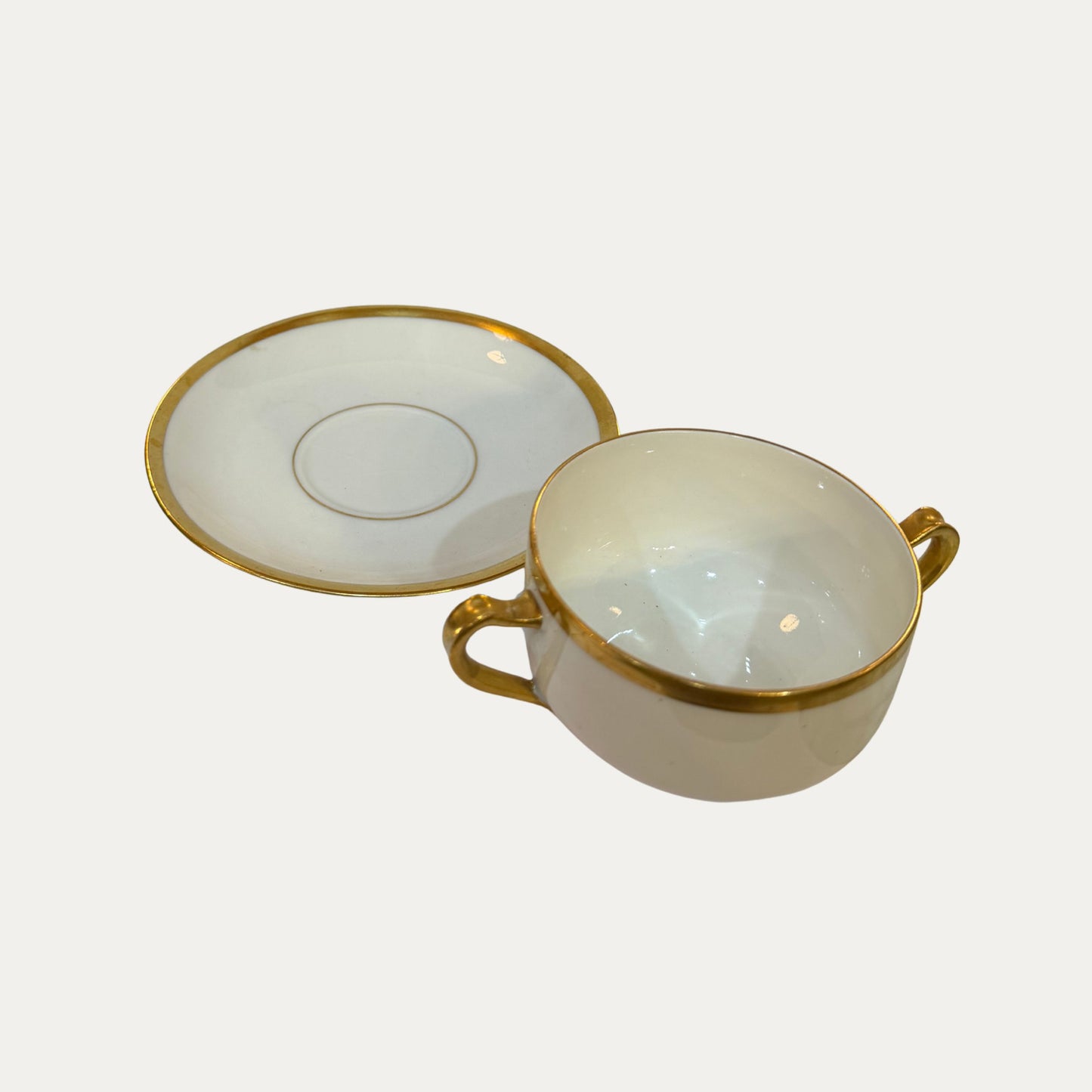 Antique Haviland Limoge 19th Century Boullion Cups