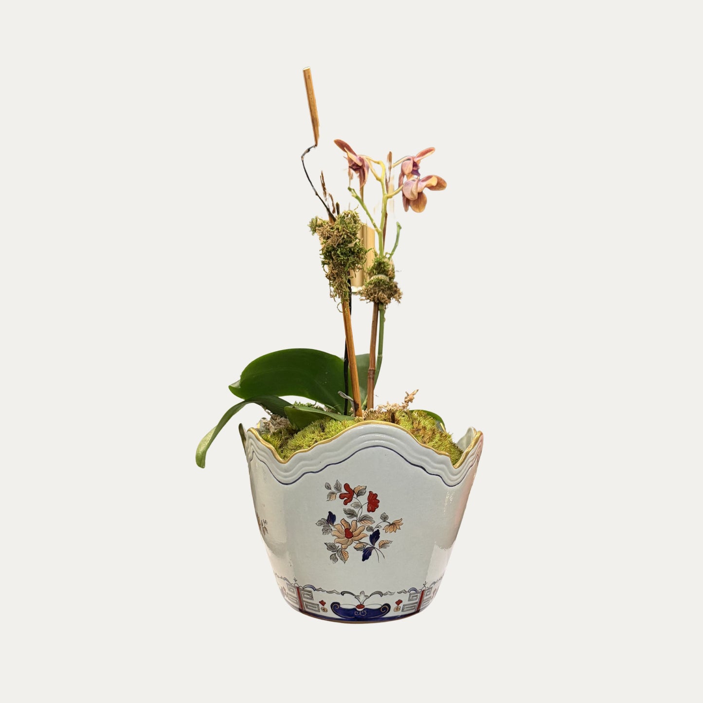 Vintage Imari Porcelain Cache Pot
