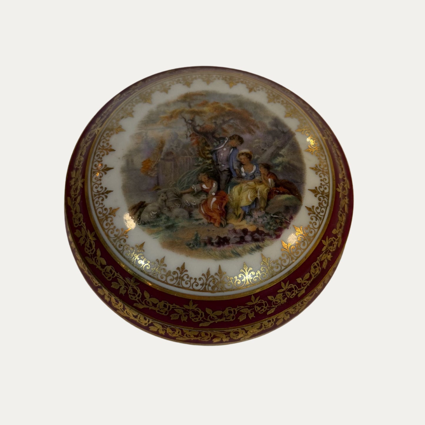 Vintage Limoges Hand Painted Porcelain Trinket Box
