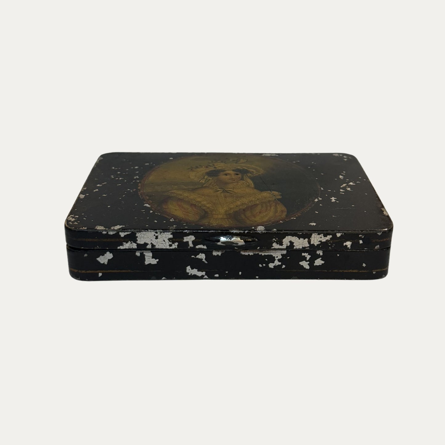 Antique 1830's Painted Tin Box