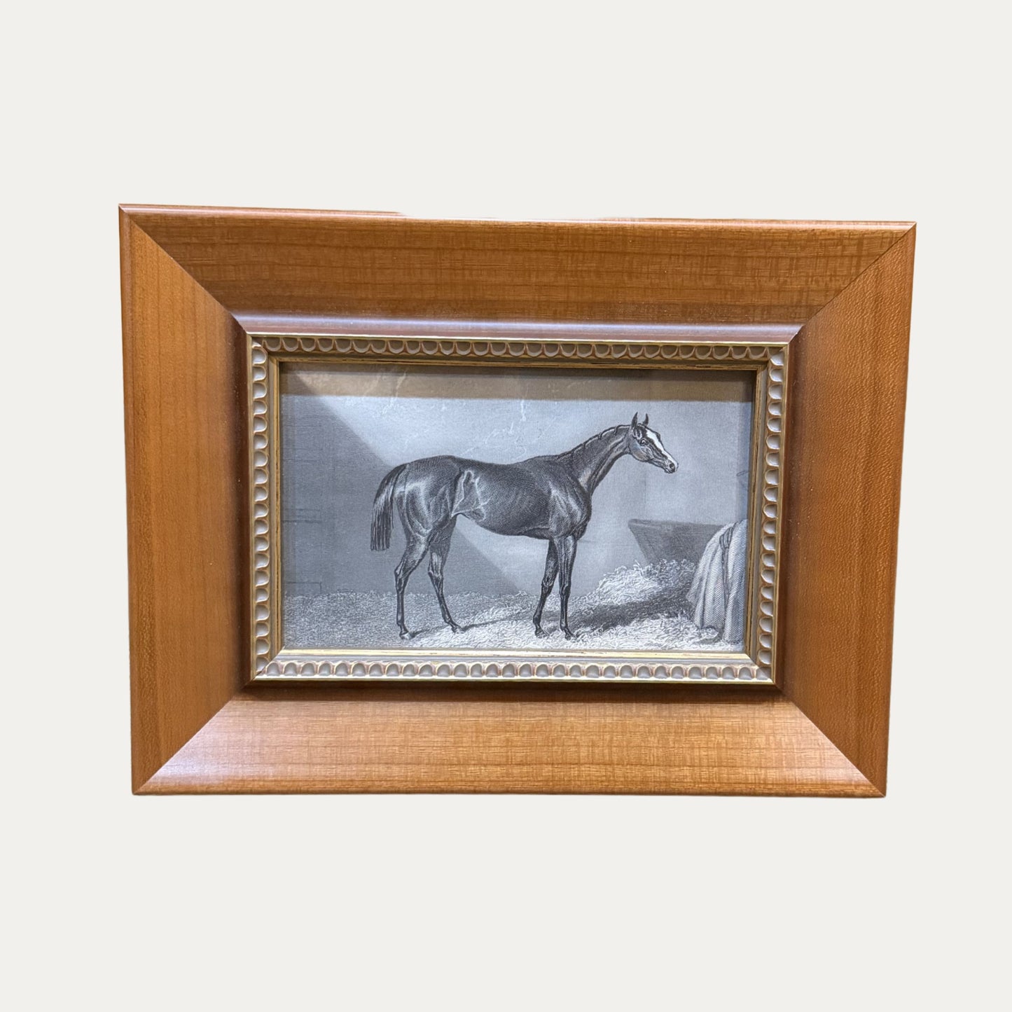 Antique 1869 Framed Horse Engravings in Spanish Molding