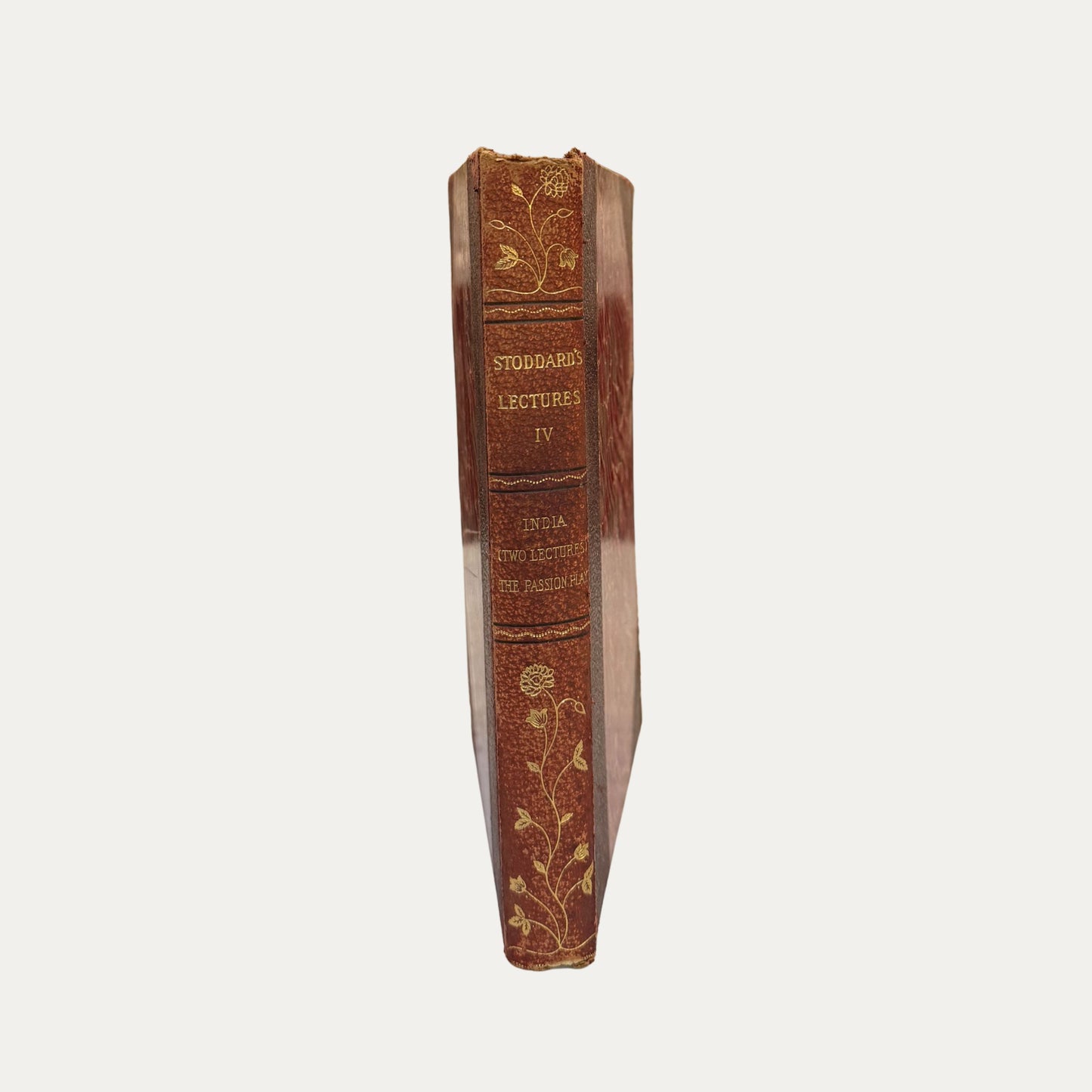 Antique Leather and Marble Book Stoddards Lectures (Book 4)