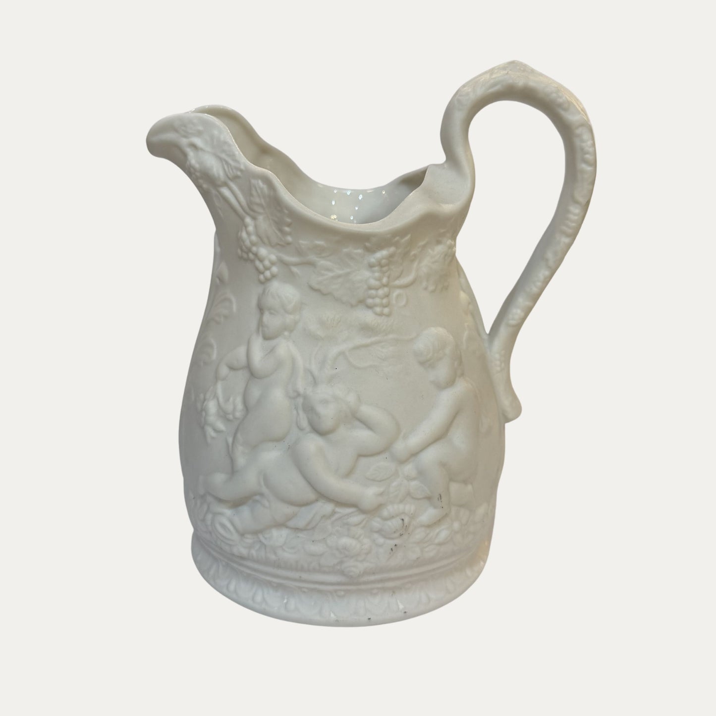 Antique Bisque Porcelain Pitcher