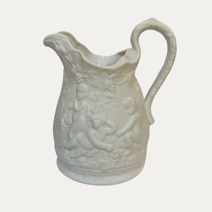 Antique Bisque Porcelain Pitcher