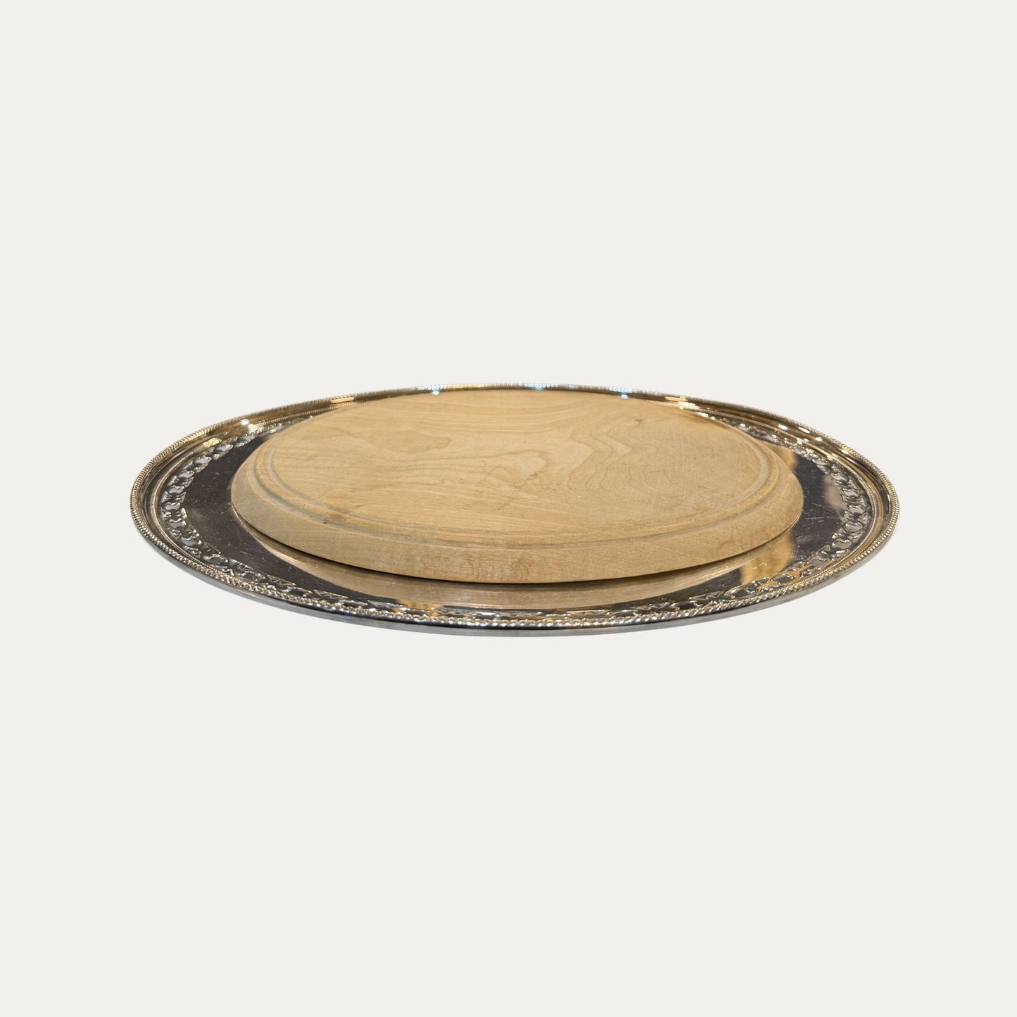 English Silver Bread Board and Cheese Server