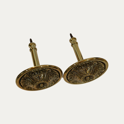 Vintage Brass Pair (2) Curtain Tie Backs