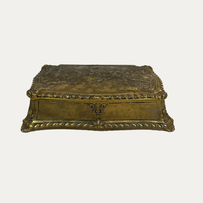 Glass/Brass Fox Hunting Ladies Compact