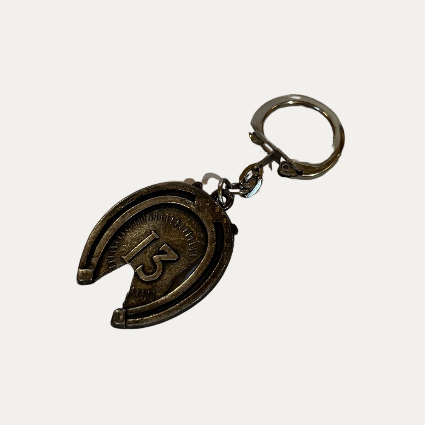 Vintage Lucky 13 Horse Keychain