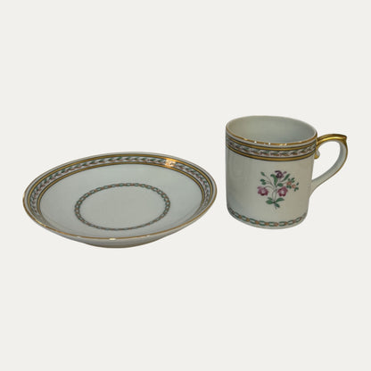 Elegant Vintage Portugal Espresso/Demitasse Cups and Saucers Set of Six (6)