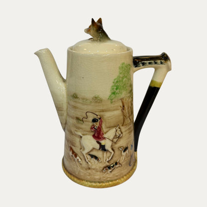 Vintage Espresso Porcelain Hunt Scene Set
