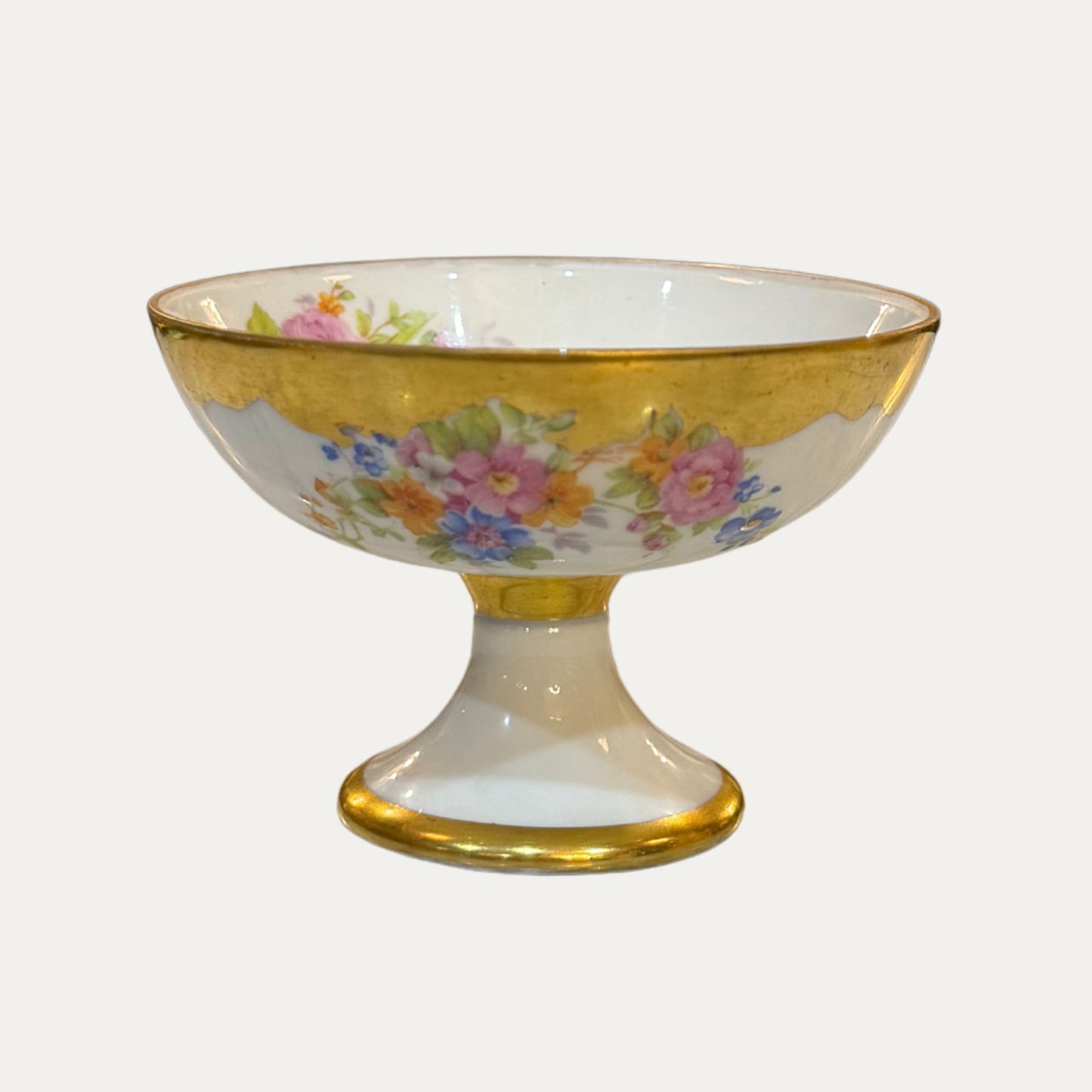 19th Century French Sorbet/Dessert Floral Porcelain Serving Bowls Set of Eight (8)