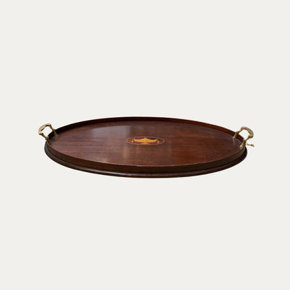 Antique English Mahogany Tray with Inlay
