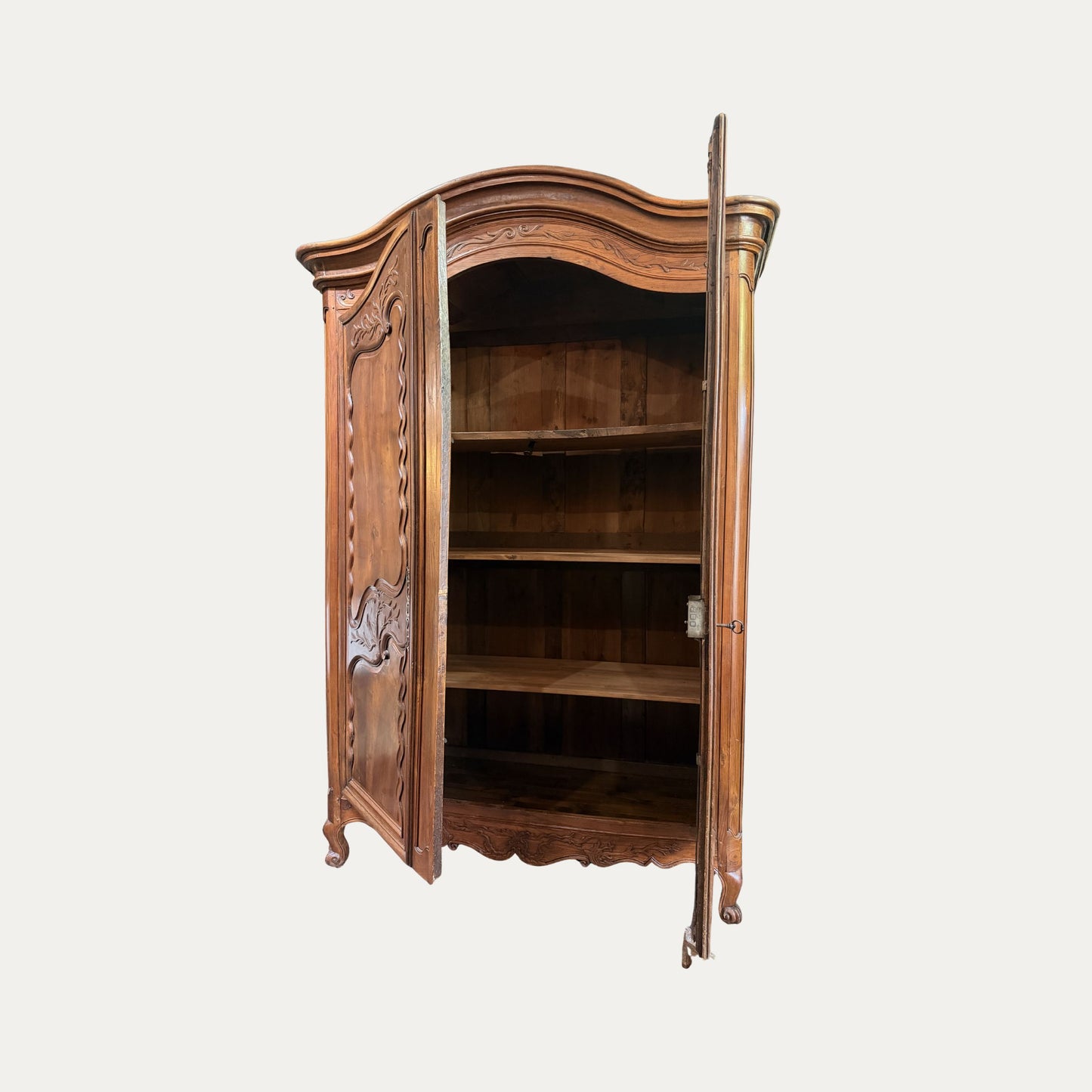 Monumental Late 18th Century French Cherry and Walnut Armoire
