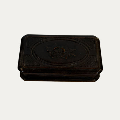 Antique Carved Flower Snuff Box