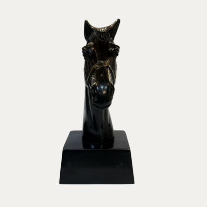 Vintage Horse Head Bronze Desk Statue