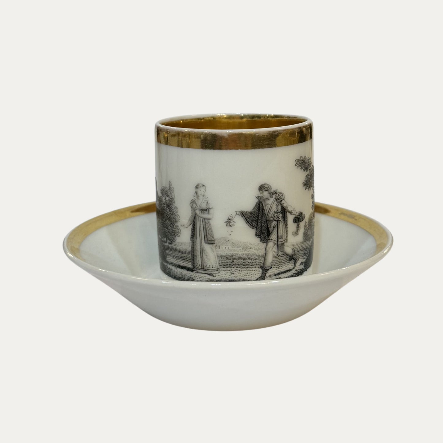 Circa 1810 Set of Six (6) French Cup and Saucer