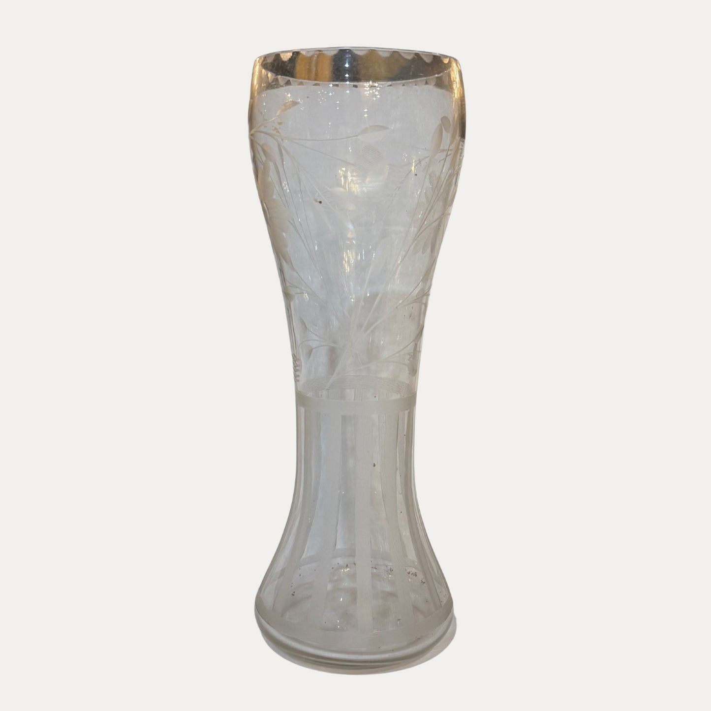 Vintage Etched Glass Vase