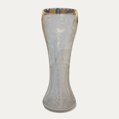 Vintage Etched Glass Vase
