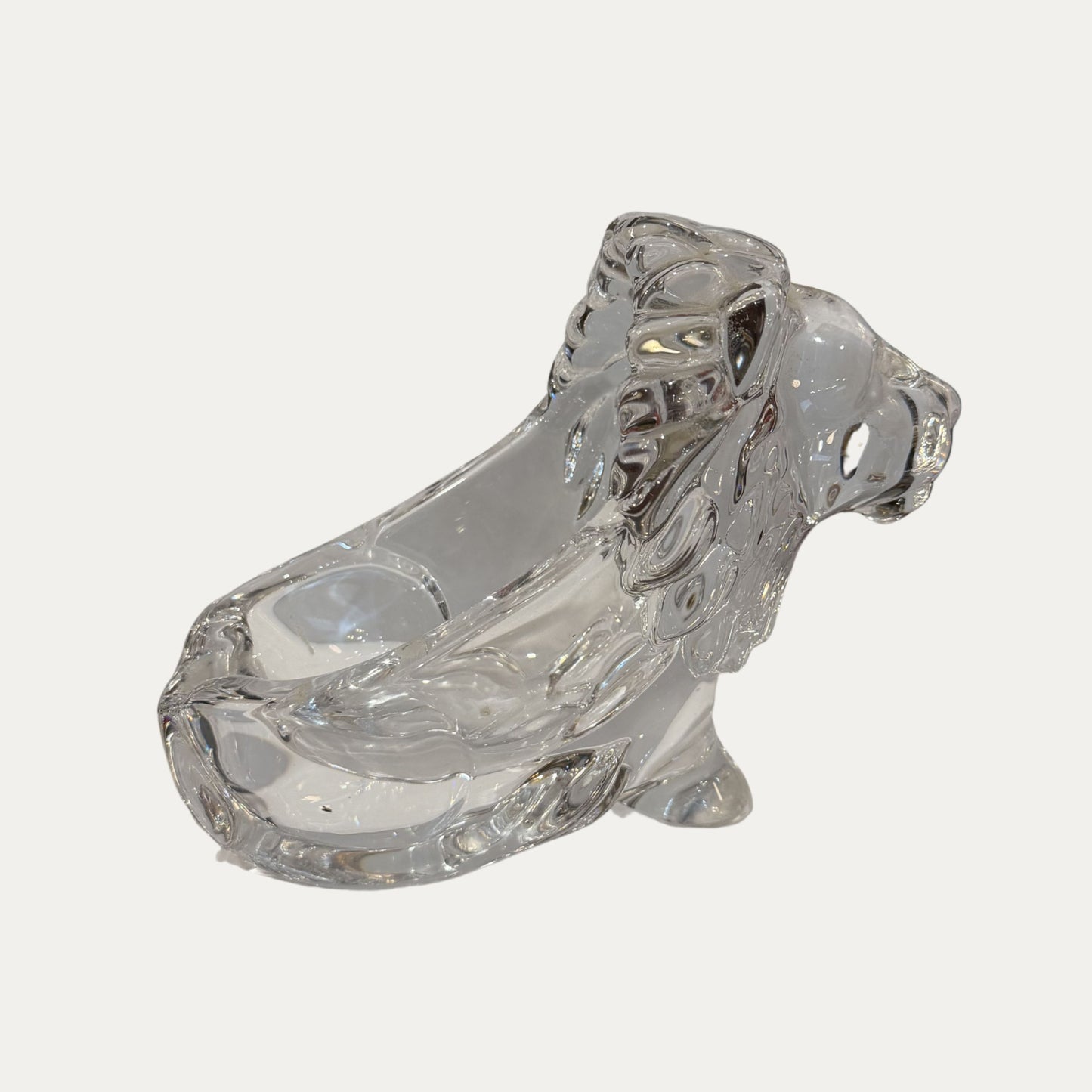 Vintage Crystal Lion Ashtray