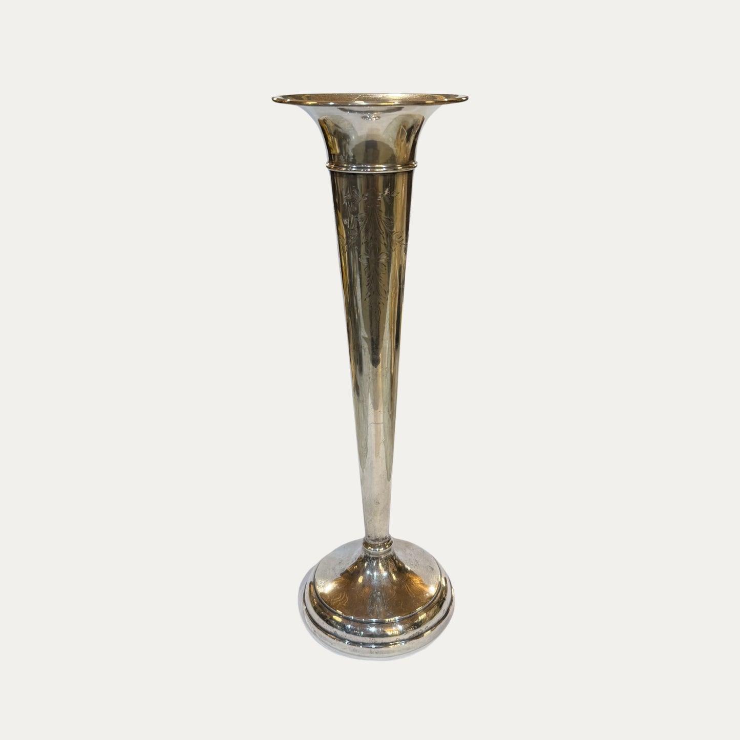 Antique Sterling Engraved Bud Vase