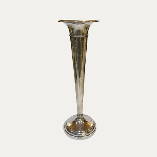 Antique Sterling Engraved Bud Vase
