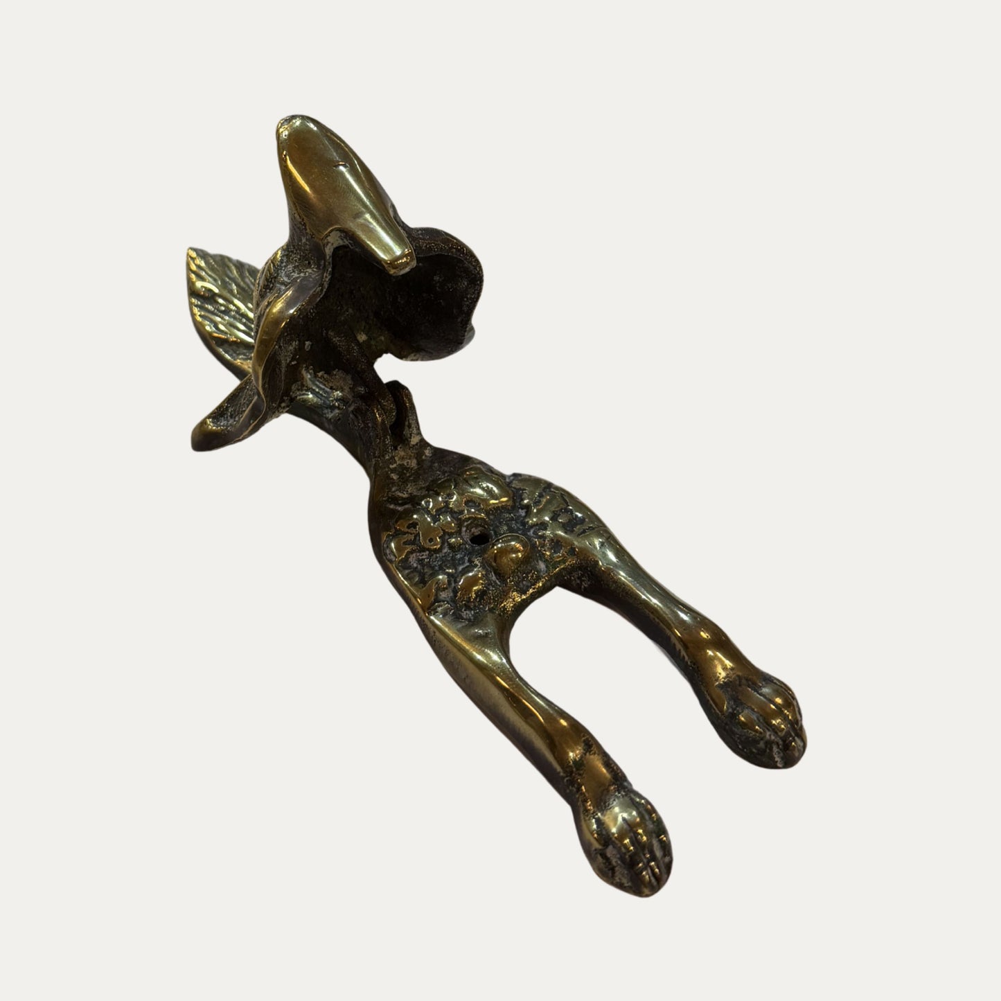 English Victorian Era Brass Fox Doorknocker