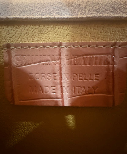 Italian Crocodile Embossed Leather Handbag