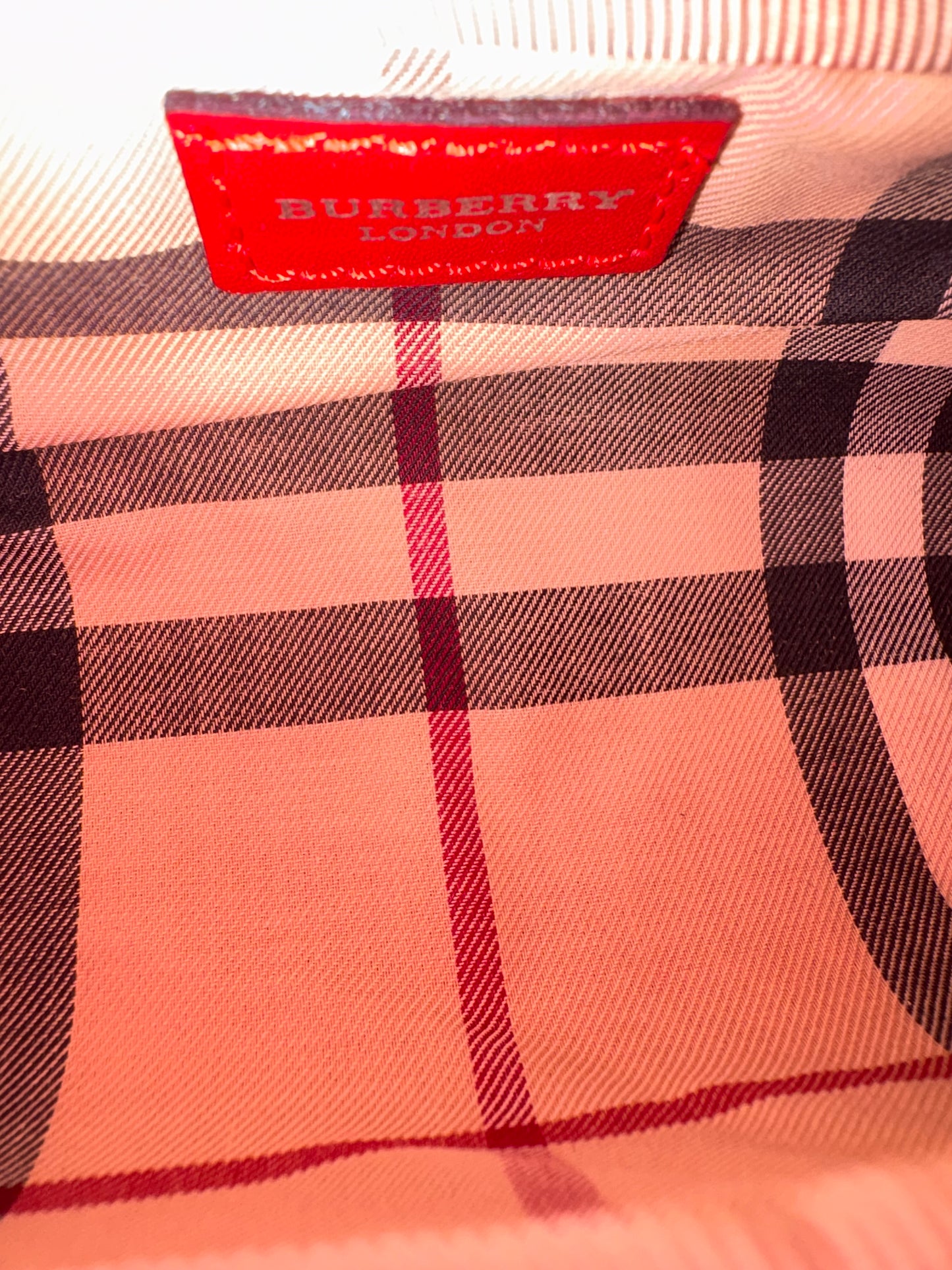 Burberry England Red Leather Pencil Case