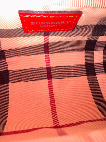 Burberry England Red Leather Pencil Case