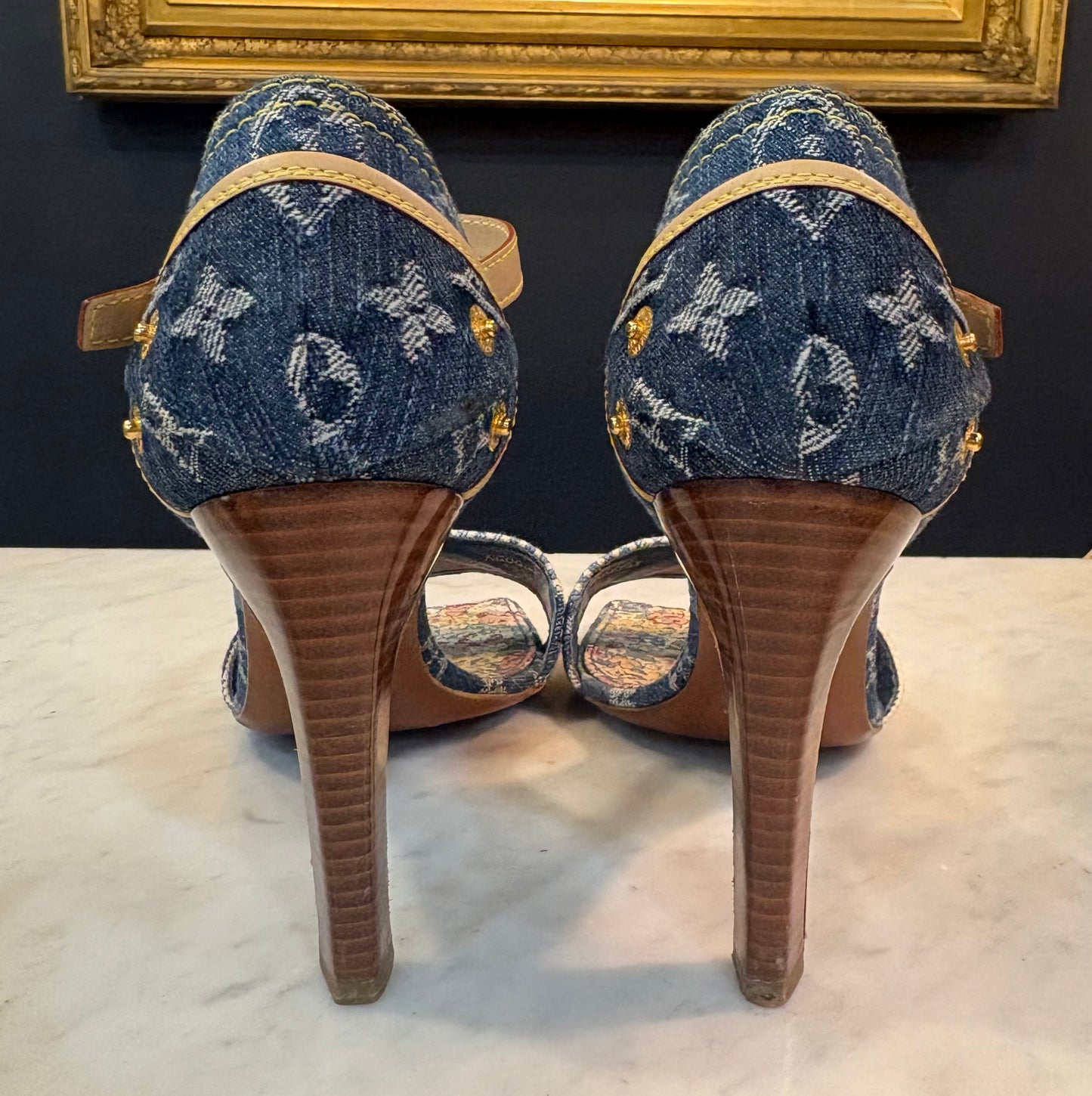 Louis Vuitton Early 2000s Denim Collection Stilletos (Size 9)