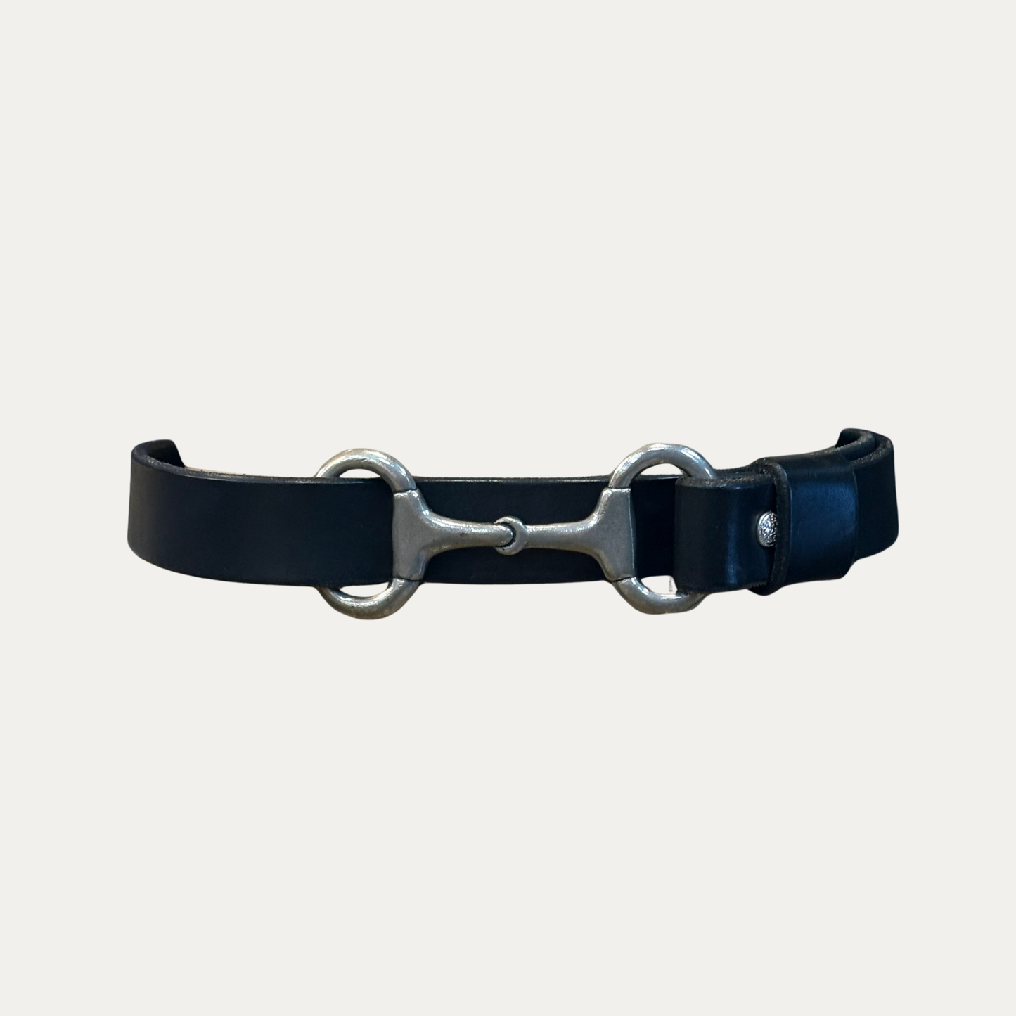 Black Leather Horse Bit Belt