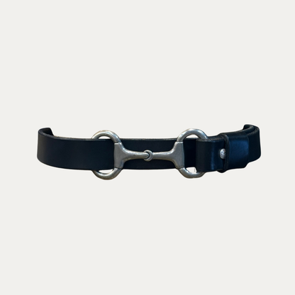 Black Leather Horse Bit Belt