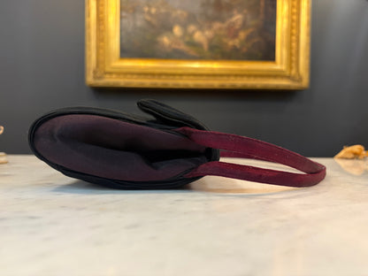 Vintage 1950s Black Silk Evening Bag
