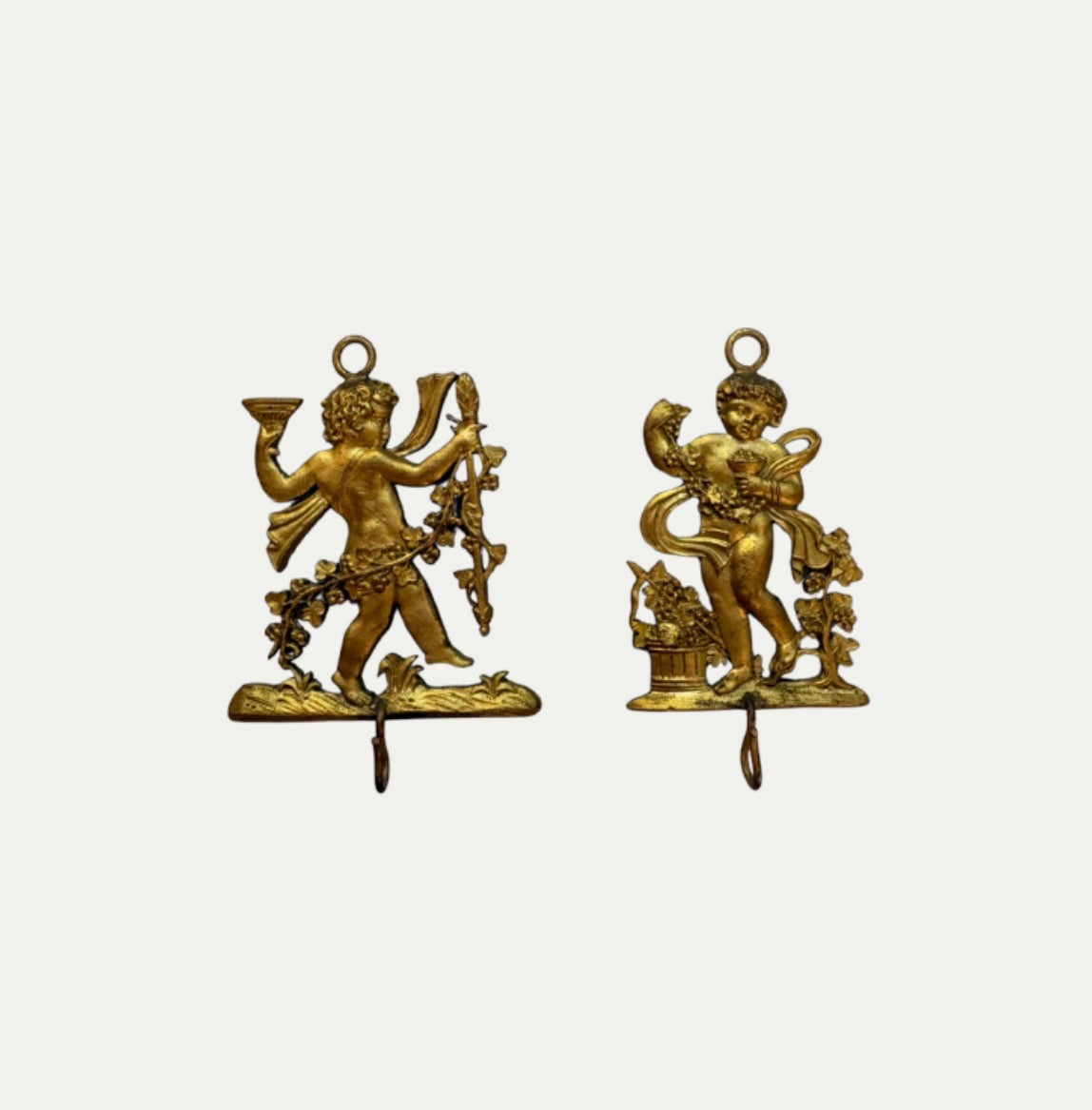 Vintage Metal Cherub Picture Wall Hooks