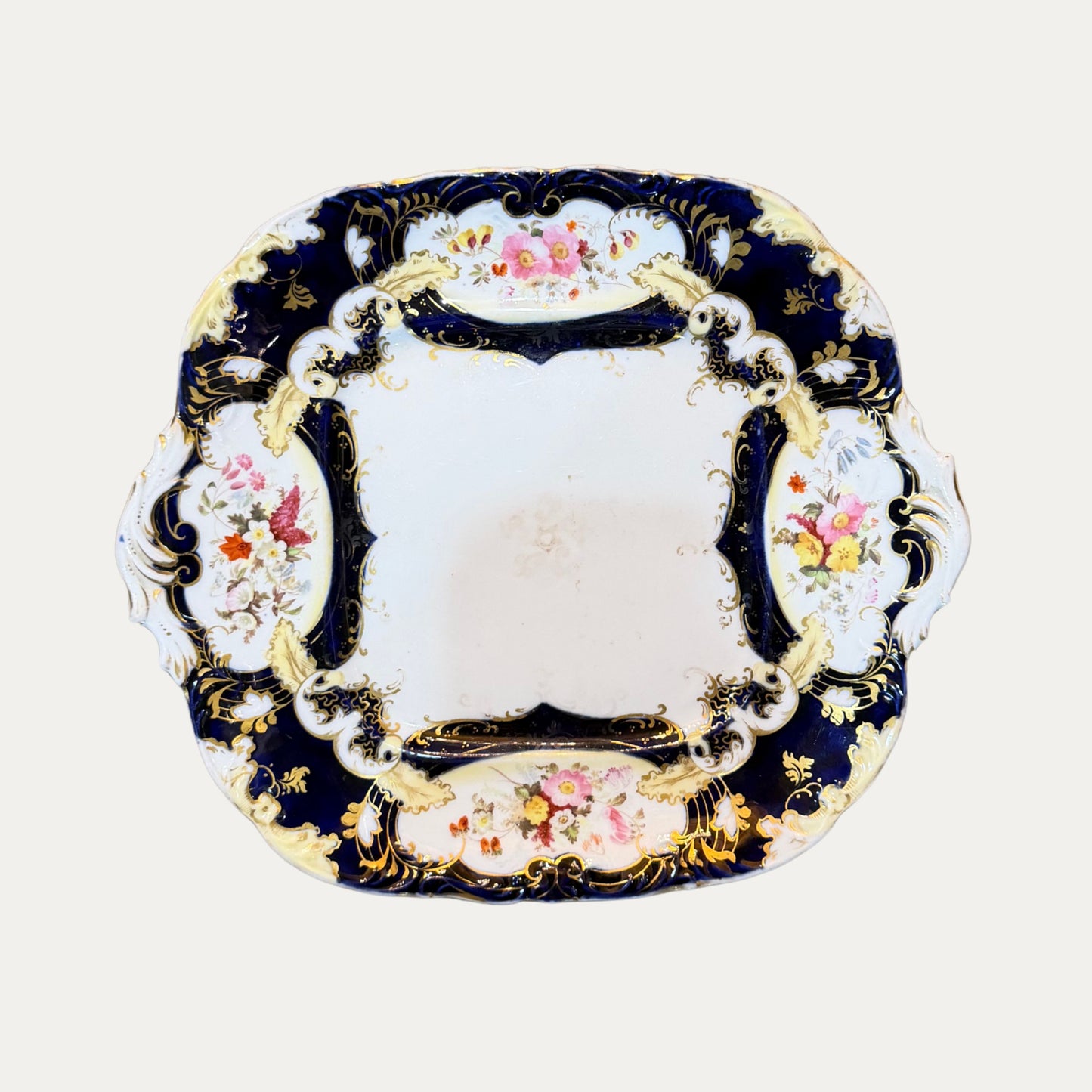 Antique 1840's Partial Tea Service Entirely Decorated with Hand Painted Enamels and Gilding