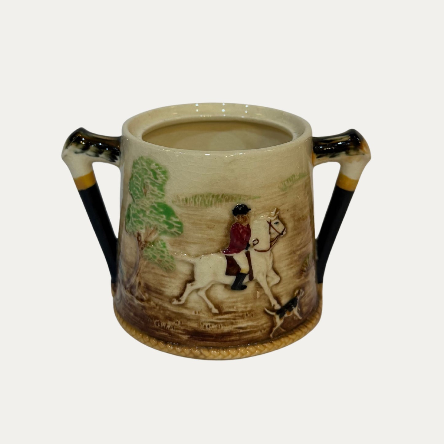 Vintage Espresso Porcelain Hunt Scene Set