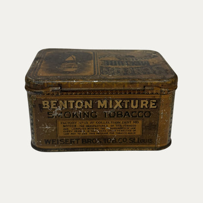 Antique 1909 Benton Tobacco Tin
