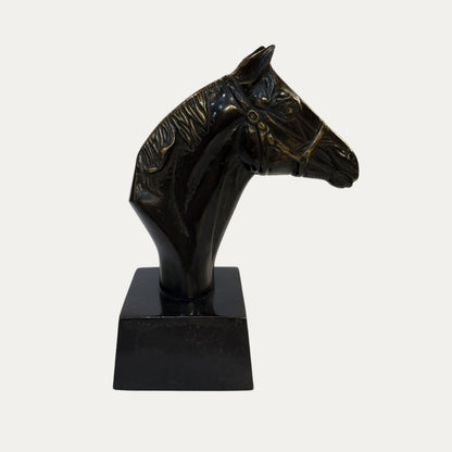 Vintage Horse Head Bronze Desk Statue