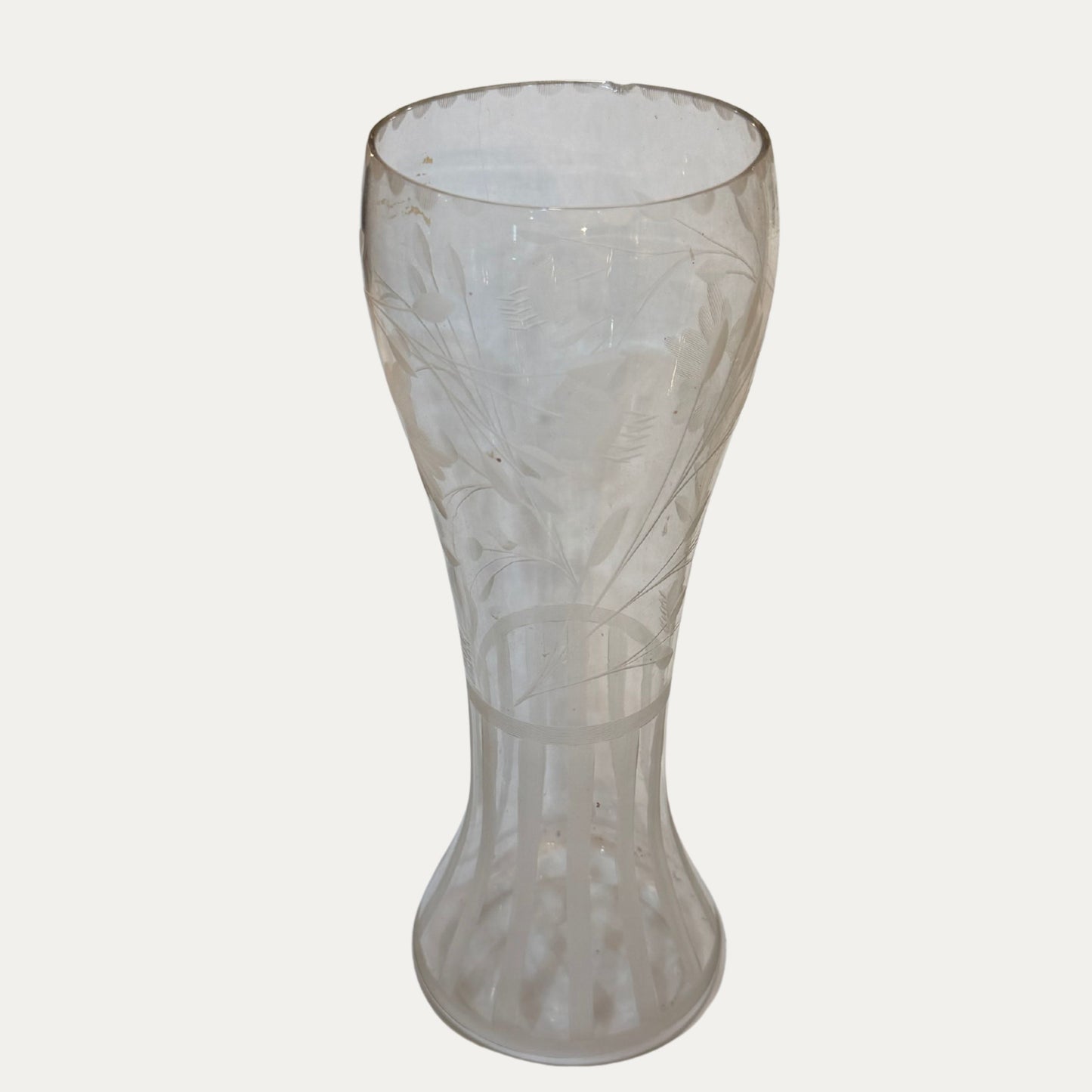 Vintage Etched Glass Vase