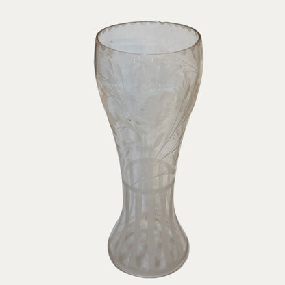 Vintage Etched Glass Vase