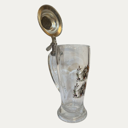 Vintage Glass Horse Beer Stein